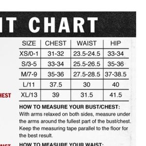 vans hoodie size chart